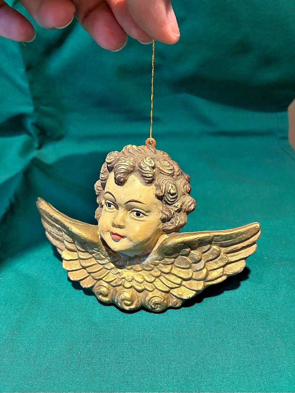 Vintage Gold Angel/Cherub Holiday Ornament